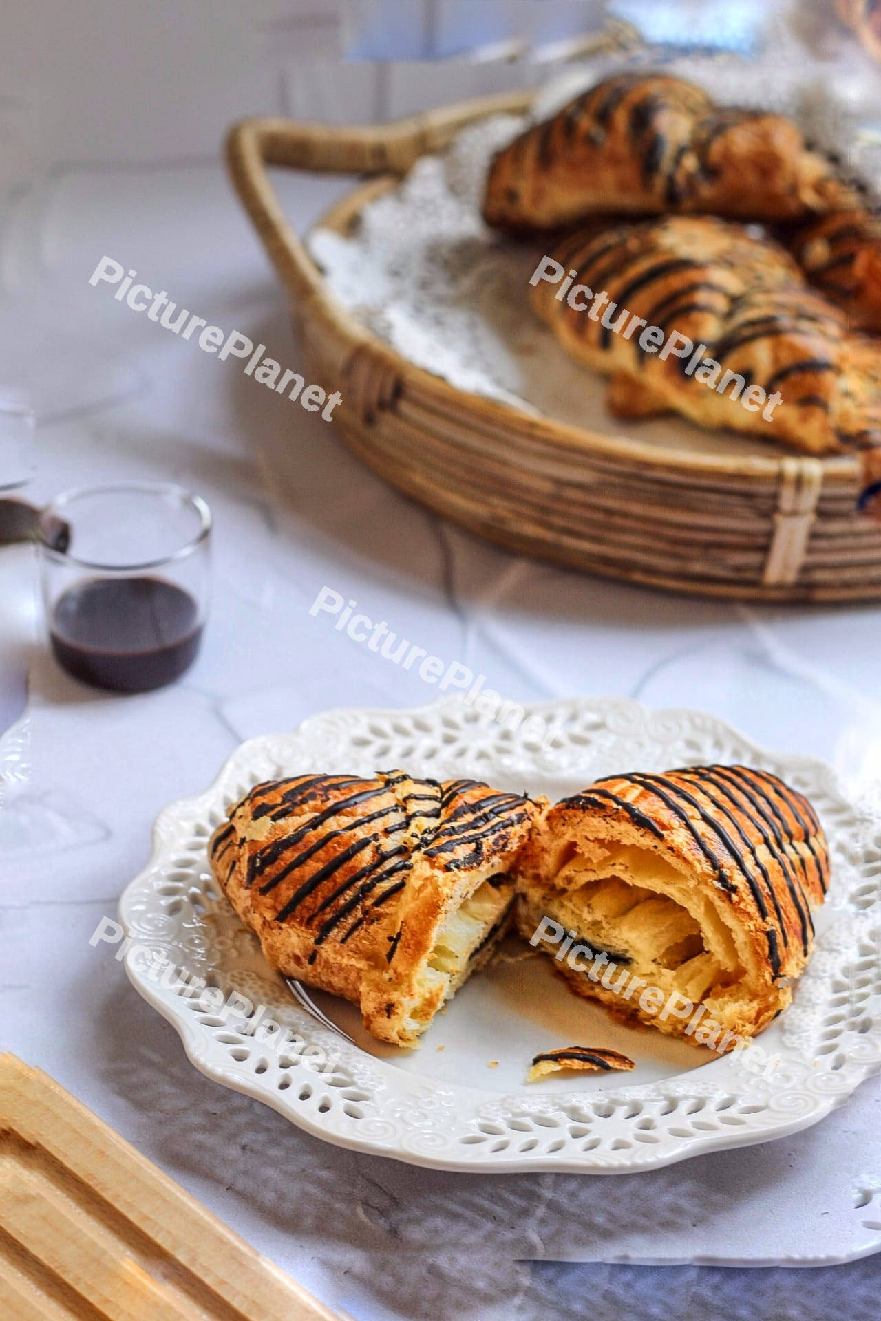 Pain au chocolat in a plate